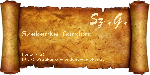 Szekerka Gordon névjegykártya